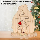 Wooden Hug Bear Pet Family Puzzle Set