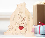 Wooden Hug Bear Pet Family Puzzle Set