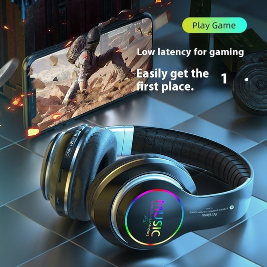 Wireless Sports Bluetooth Headphone Head-mounted Metal Stereo E-sports Low Latency