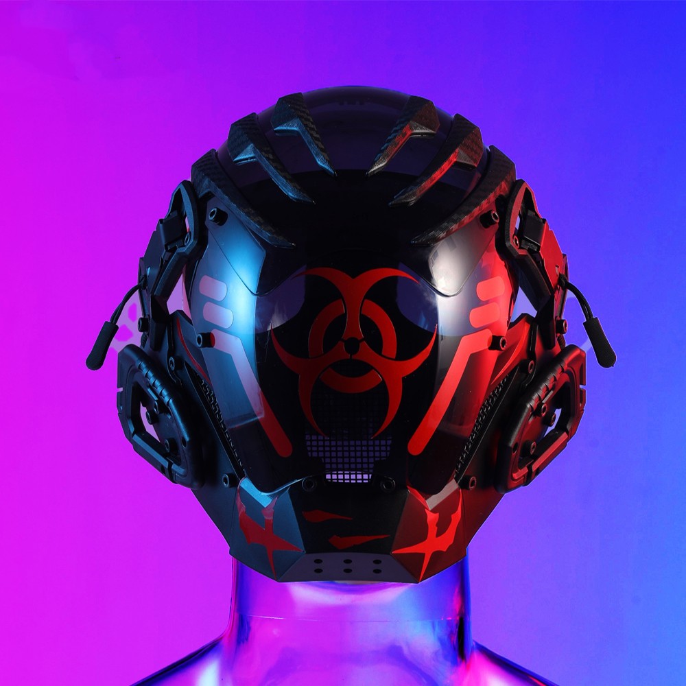 Bioweapon Black Mask Tech Creative Prop Mask Full Face