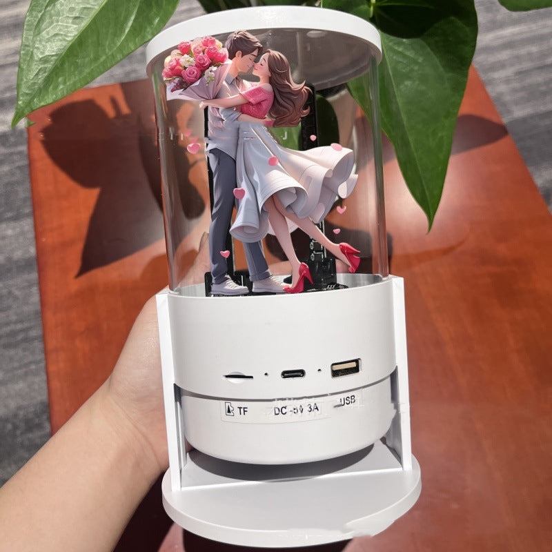 360-degree 3D Holographic Fan Bluetooth Speaker Advertising Machine Air Imaging Stereo Cylindrical Screen